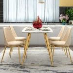 Cheap dining table set dining room furniture with leather chair
