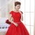 Cheap wholesale new style women white and red 2 color lace gown wedding dress