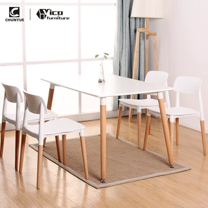 cheap wooden plastic white modern small dinner room furniture 4 and 6 chairs seater dinning table set