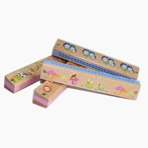 Children interest training toy natural wooden color wooden material Harmonica