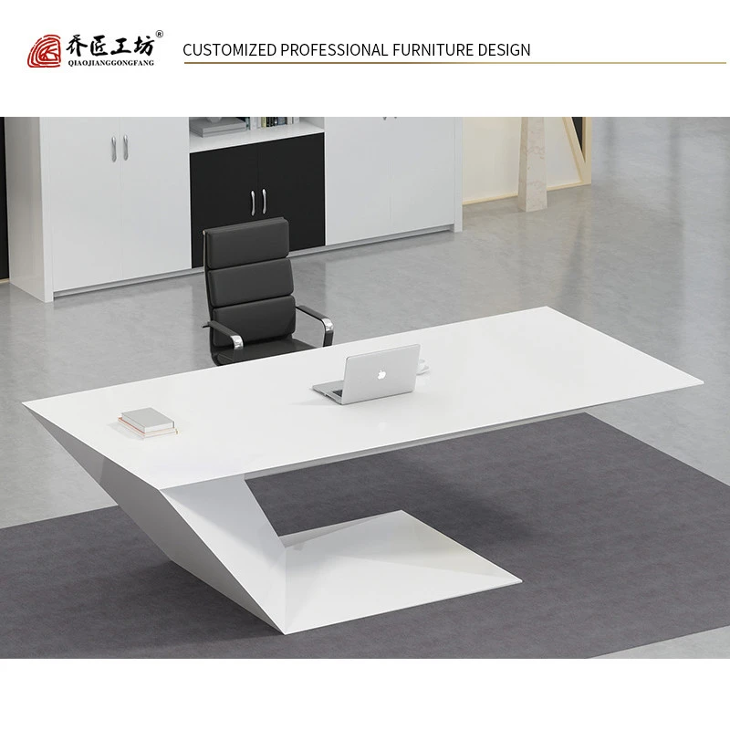 China Manufacture Customized Simple Manager Office Table Modern Furniture In White
