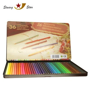 China manufacturers 12-50pcs wooden color pencil with tin box