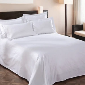 China supplier White Hotel Bed linen Cotton Polyester 4pcs bed sheet bedding set