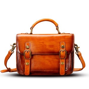 China wholesale leather handbags designer fashion leather messenger bag for women