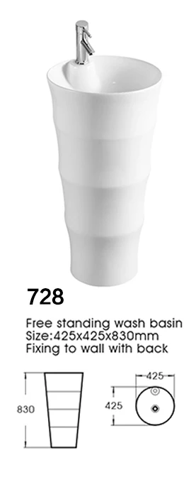 Chinese Pedestal  Basin Hand Washing Porcelain Ceramic Wash Basin Bathroom Modern Design Sink