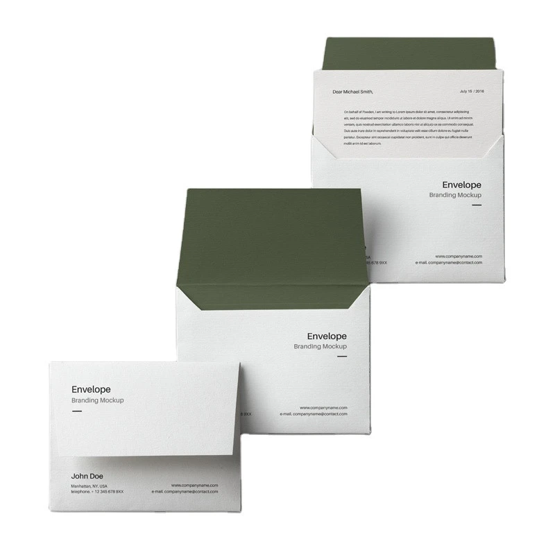 Chinese supplier wholesale custom company exhibition recycled white paper business envelope