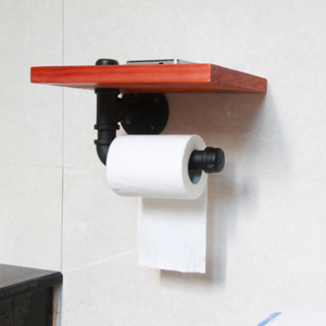 Classic water pipe wall mounted tissue paper holder, solid wood art tissue box