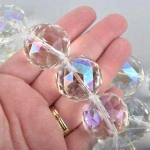 Clear AB Round Faceted Crystal Glass Beads Crafting Key Chain Bracelet Necklace Jewelry Accessories Pendants