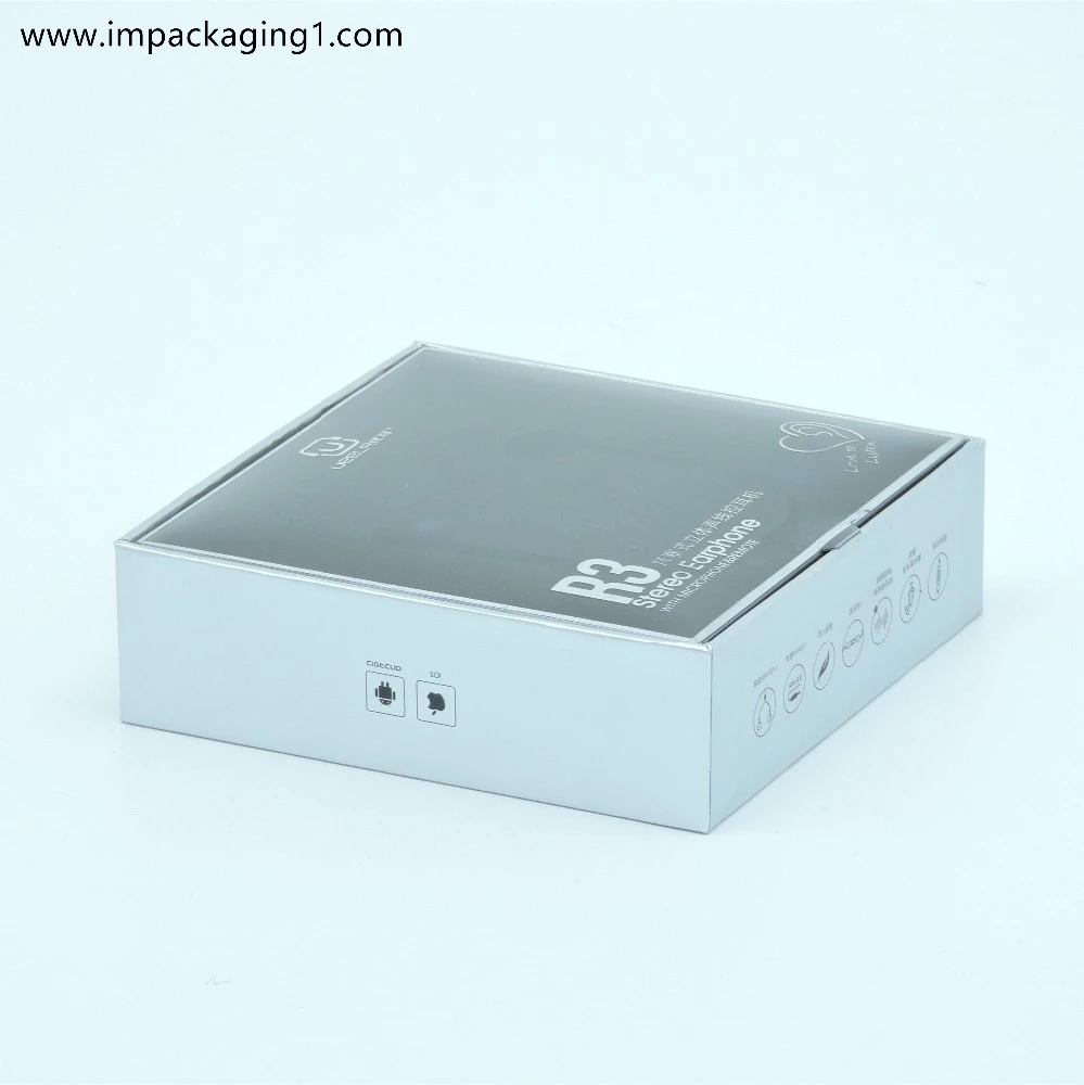 Clear cover earphone packaging box headset packing box with hanger