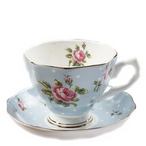 Coffee Tea Sets Porcelain Tea Set Golden, Tea cup And Stands Saucer