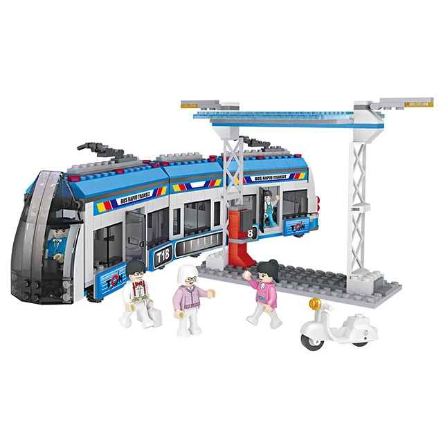 COGO High Quality New City Series BRT Rapid Bus Enlighten Educational Blocks Construction Toy for Kid