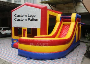 Commercial Durable PVC Inflatable Jumping Bouncer Castle With Water Slide For Sale