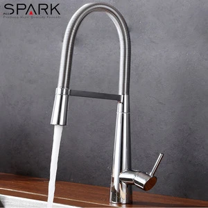 Copper spring chrome kitchen faucets