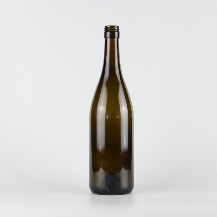 Cork finish burgundy wine glass bottle 750ml