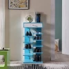 corner shoe cabinet double row multi-layer MDF wooden shoe rack