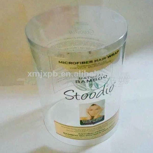 Cosmetics packaging transparent case round plastic powder box