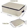 Cotton Canvas Reusable  Foldable Under Bed Storage Bag