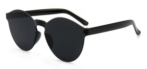 custom big frame woman fashionable mirrored trendy transparent Rimless sunglasses