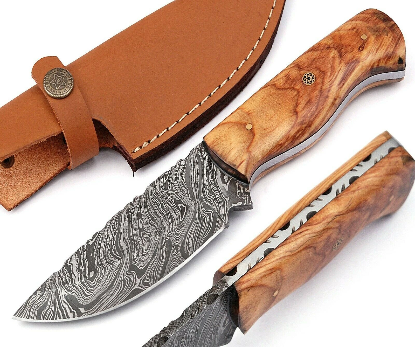 CUSTOM HANDMADE DAMASCUS STEEL SKINNER KNIFE  FIXED BLADE KNIFE HUNTING KNIFE ZR1515