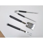 Custom Including Fork Shovel Slip Stainless Steel Pp Plastic 3 Pcs Barbecue Tool Set BBQ Tools For Kitchen Outside Bbq