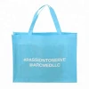Custom logo blue non woven shopping tote bag with logo