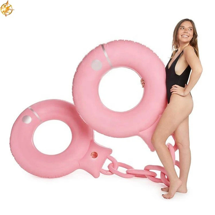 Custom-made double floating pink inflatable handcuffs for valentine&#x27;s day