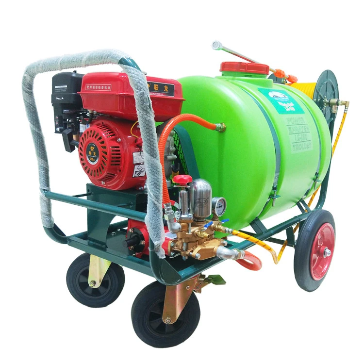 Custom Pest Control Farm Agricultural Machine Gasoline Engine Petrol Portable Trolly Trolley Pesticide Pump Power Spray Sprayers