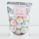 Custom Private Label Ball Shape Bath Fizzer Bath Bomb In Silver/ Kraft Bag