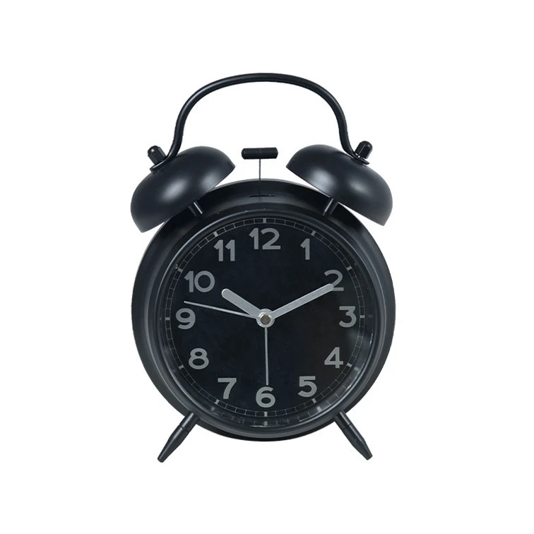 Custom Vintage Twin Bell weak up light Alarm clock  on desk and table clock