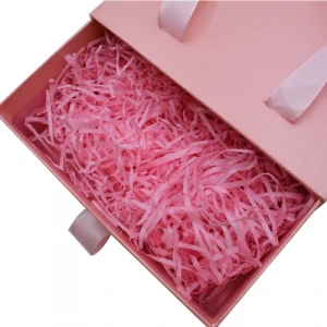 Customize Pink Printing Logo Valentine Drawer Packag Present Boxes Cardboard Sliding Gift Packaging Box With Bag Box