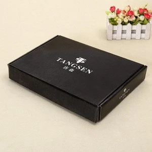 Customized black corrugated paper shipping box for perfume/ mail box for folk dress made in China
