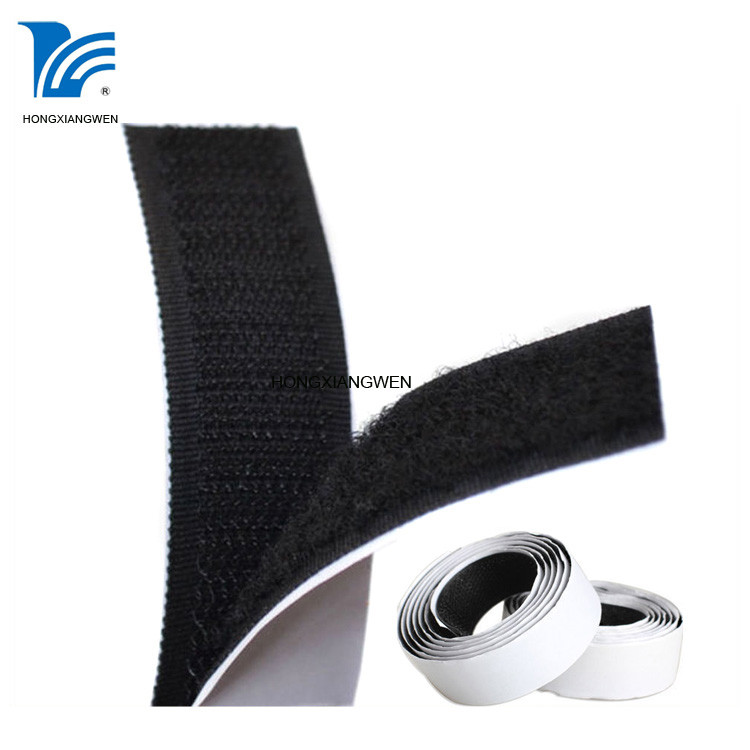 Customized size color 3M self adhesive hook and loop tape with glue