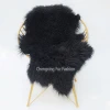 CX-D-60 Black Plush Mongolian Lamb Fur Covers Curly Lambskin Rug Real Fur Carpets and Rugs