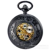 DAIHE Hollow-out transparent bottom longfeng chengxiang mechanical pocket watch bronze vintage pocket watch