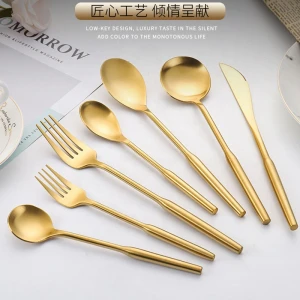 DAOQI wholesale stainless flatware PVD silverware gold plated cutlery set spoon and fork luxury cutlery set steel flatware sets