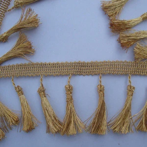 Decorative metallic Thread tassel fringe - curtain tassel fringe trimming for garment,curtain,sofa