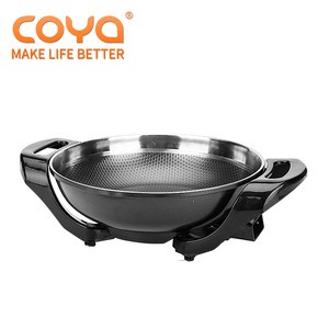 Deep Fry Round Shaped Household Electric Frying Pan Non-Stick Aluminum Electric Wok Grill