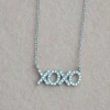 Designer jewelry! XOXO letter micro pave CZ lariat Necklace (PES-N10013)
