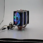 Desktop processor motherboard twin tower 4  heat pipe cooling radiator with 12 color led fan
