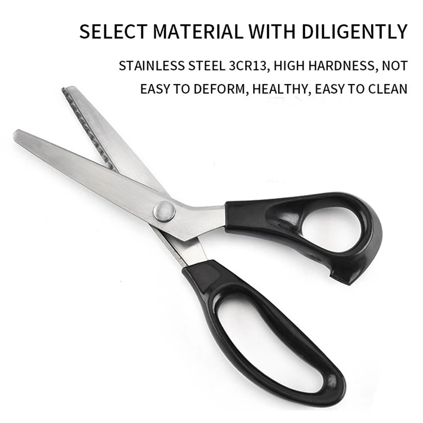 DIHAO Stainless Steel Pinking Shears Handled Professional Crafts Dressmaking Zig Zag Cut Scissors Sewing Scissors Fabric
