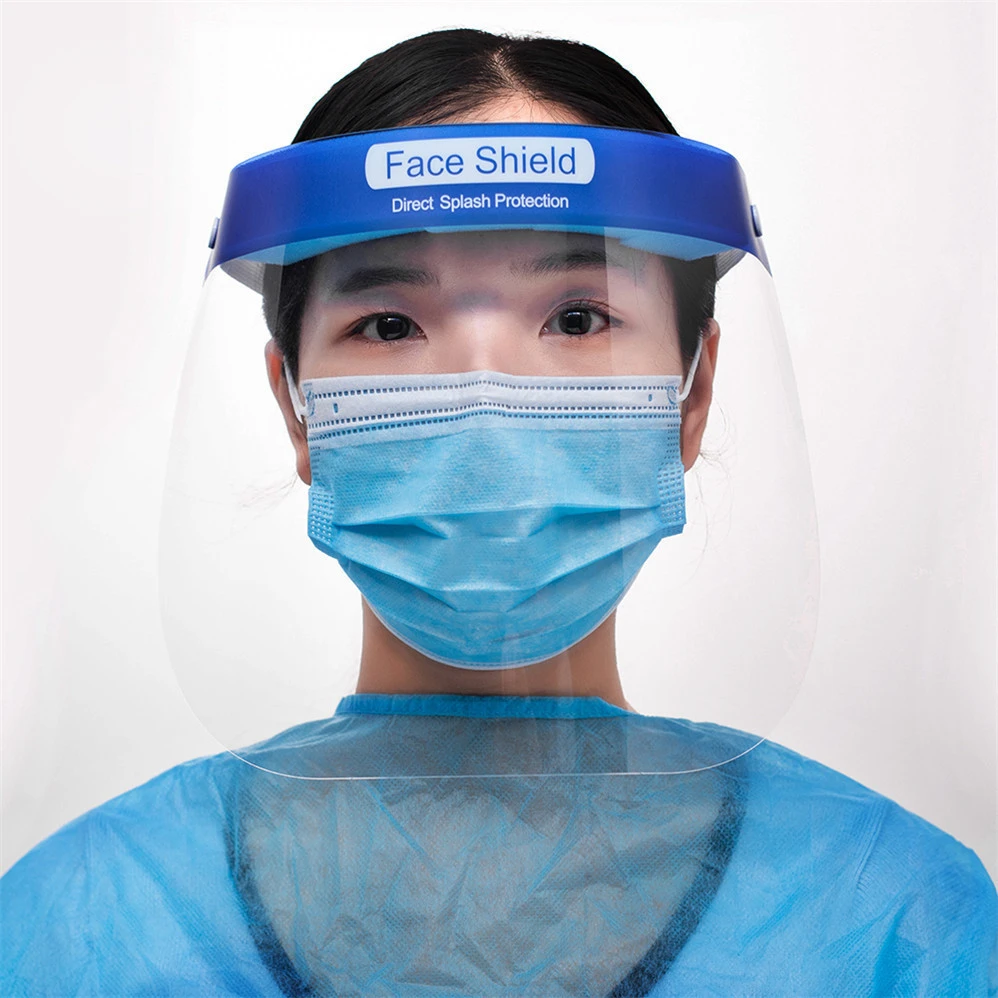 Disposable Plastic Clear Visors Splash-proof Acrylic Face Shield With Glasses