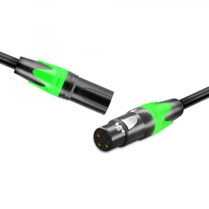 Doonjiey xlr cable microphone high grade  microphone cable ofc audio spiral cable with coiled double shielded green CANNON
