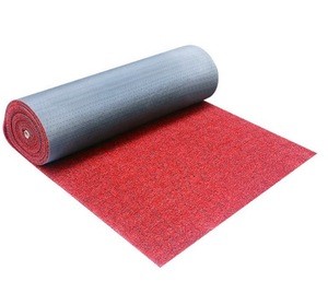 Double color pvc coil car mat with non skid nail backing
