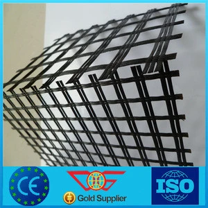 Earthwork Products of Fiberglass Geogrid with 25.4mm Grid for Road Construction