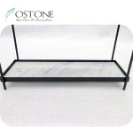 Eco-Friendly Custom Natural Stone Rectangular 2 Tiers Marble Storage Tray