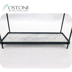 Eco-Friendly Custom Natural Stone Rectangular 2 Tiers Marble Storage Tray