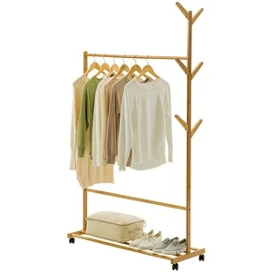 Eco-friendly Multi-Purpose Bamboo Clothing Garment Rack
