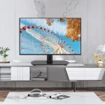 Economical Modern Universal Tabletop TV Stand for 23-43 Inch LCD LED with Tempered Glass Base for versatile use
