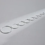 Elegant Trendy 925 Sterling Silver 10mm-60mm Large Hoop Earring 18K Gold Plated Hoops For Women Jewelry