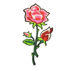 Embroidery patch custom flower rose iron on for clothing label project